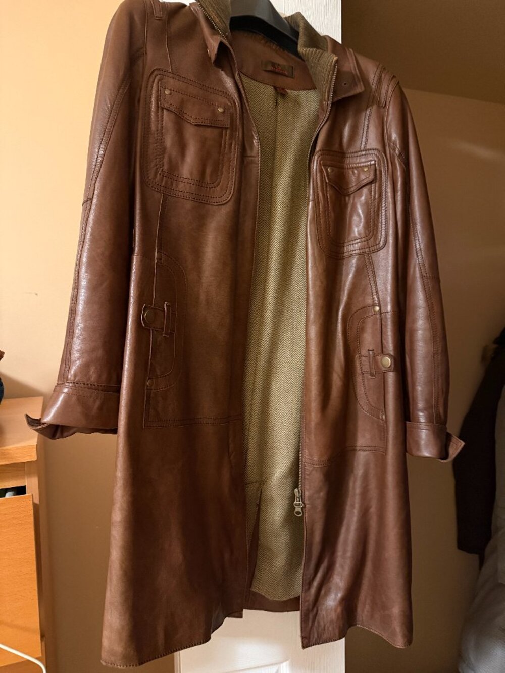Danier full length leather coat